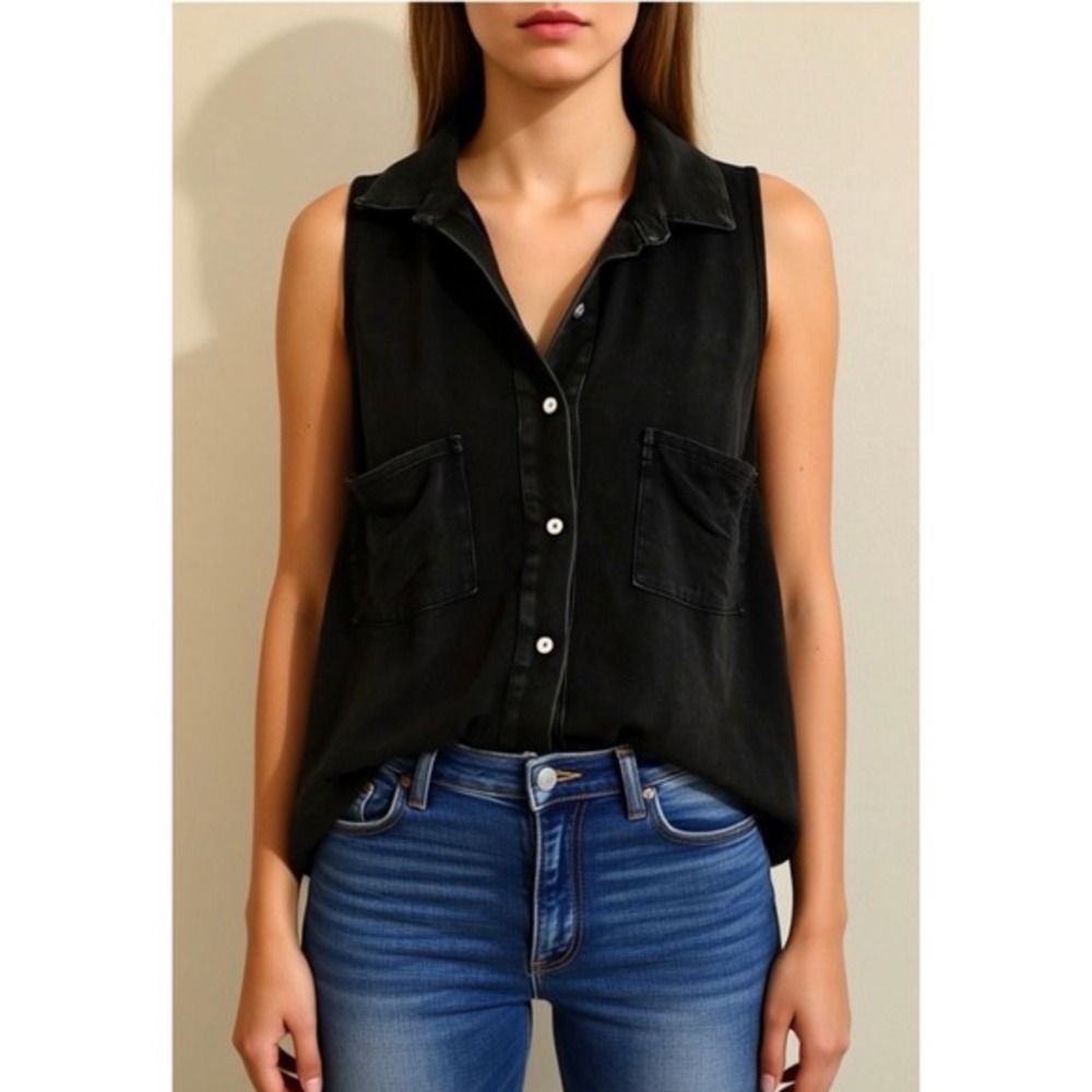 M.frederic‎ Black Top Sleeveless Women's Large